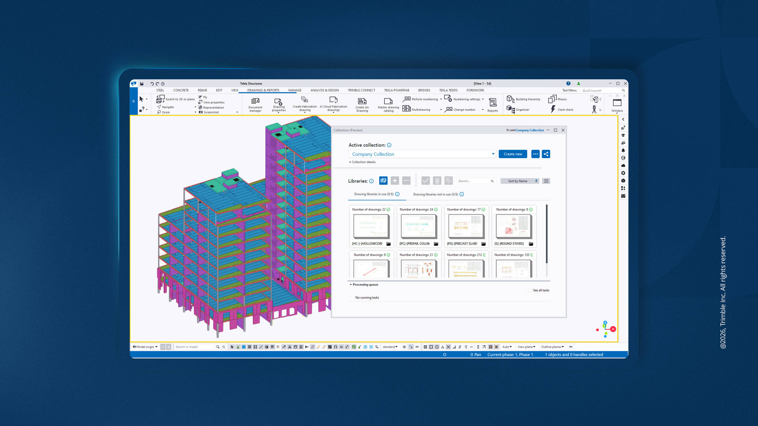 BIM- und Bauingenieursoftware Tekla, Version 2026, Screenshot Tekla Structures