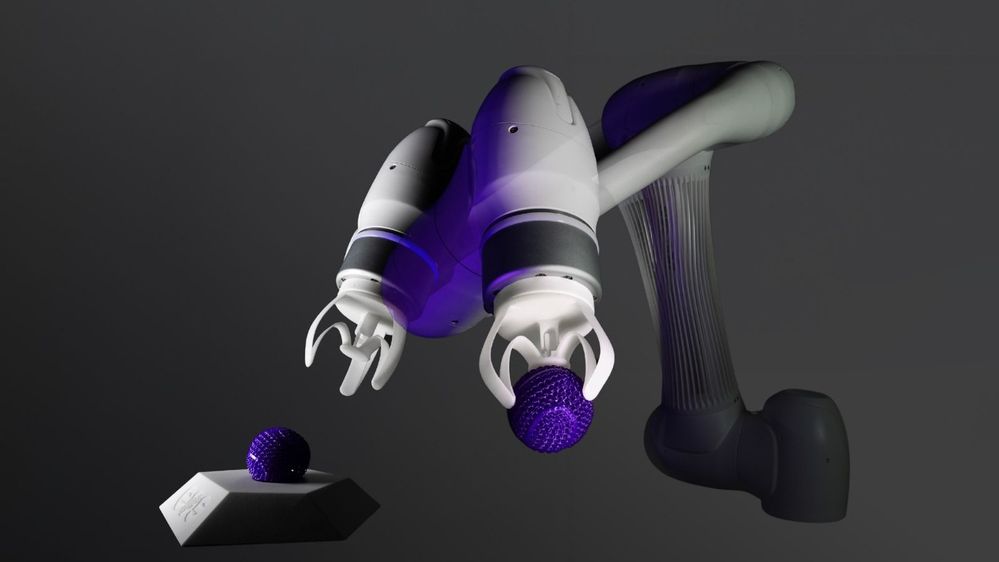 3D-gedruckter Greifer für einen Roboterarm.