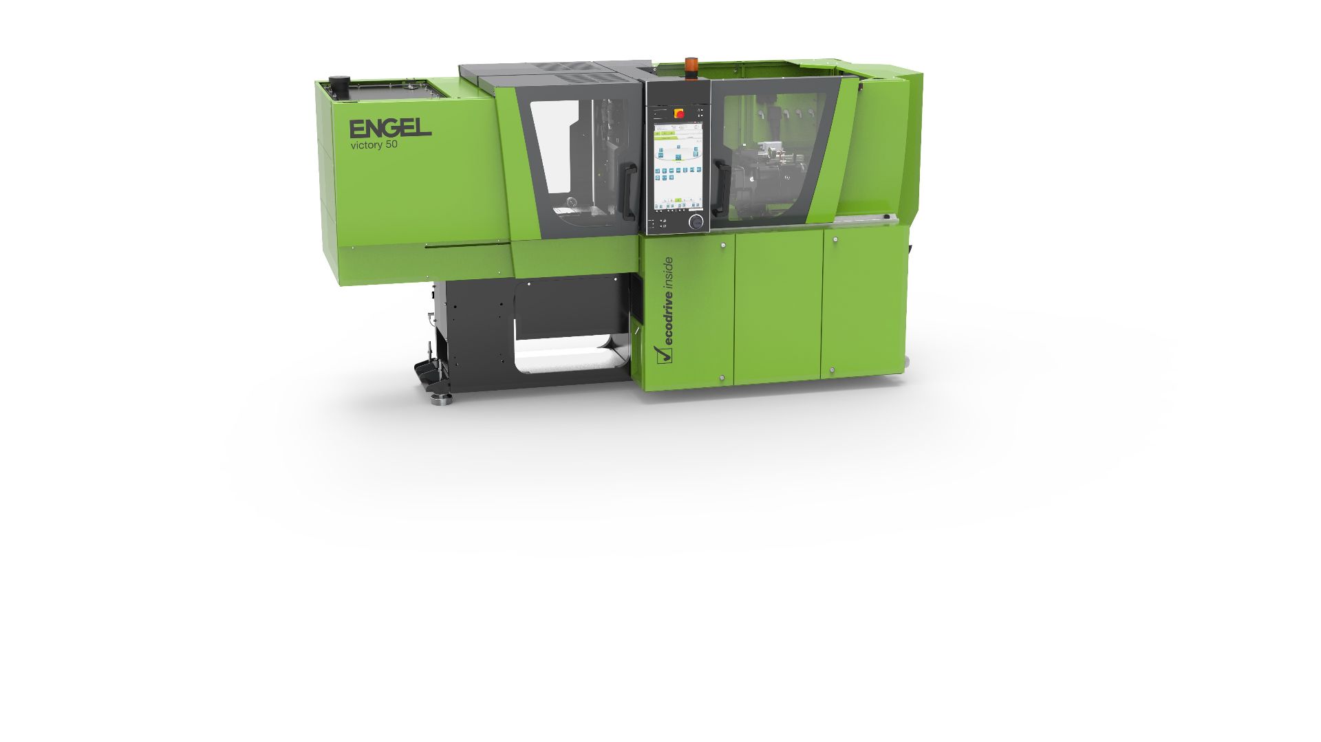 Das Bild zeigt die holmlose Victory 50 Spritzgießmaschine von Engel.