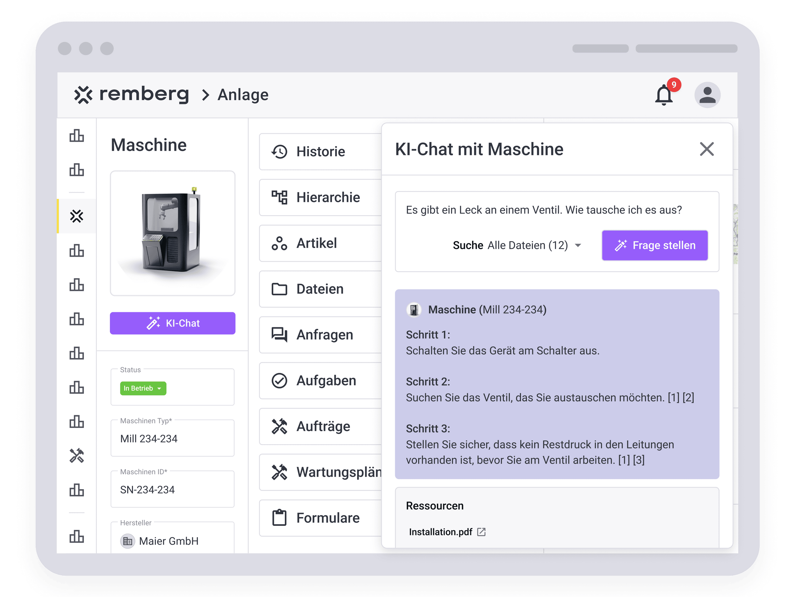 Screenshot eines KI Co-Piloten.