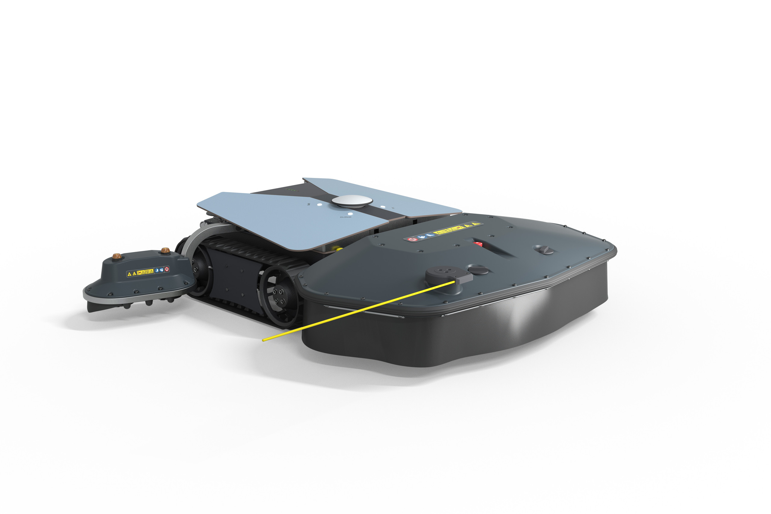 Mulchroboter Scarabaeus. Rotationsbremsen und Strukturdämpfer von ACE machen ihn leistungsfähiger.