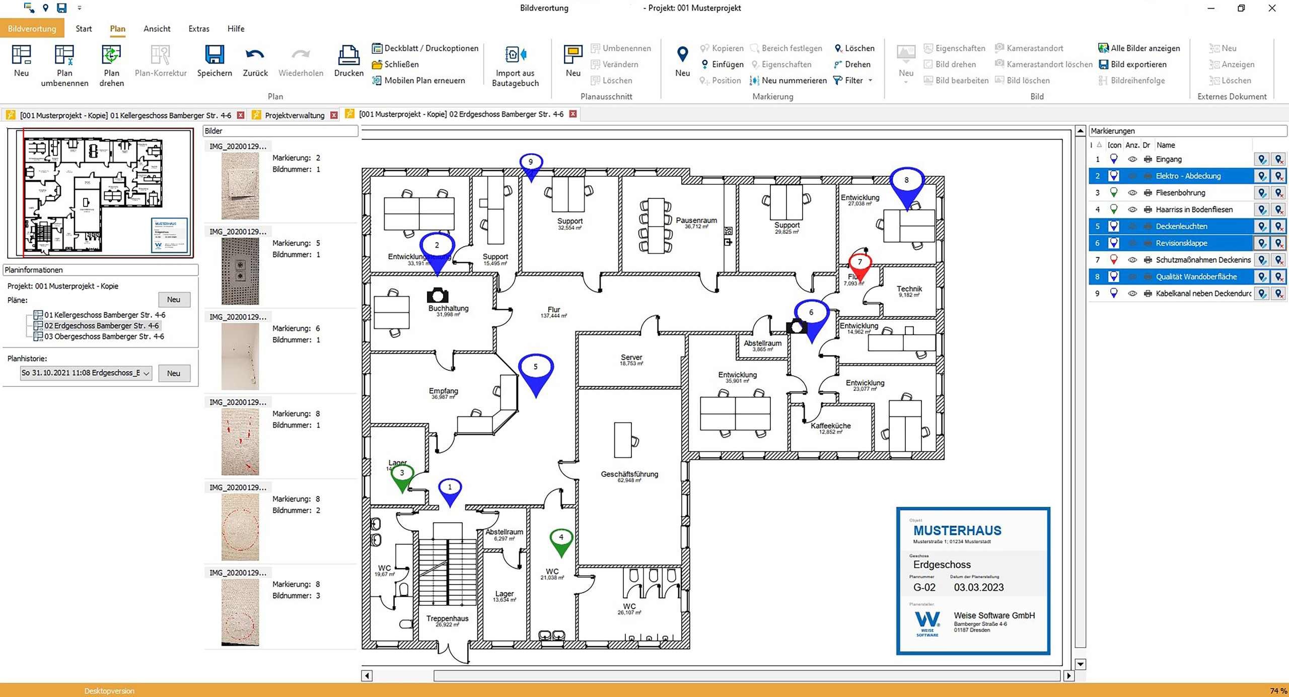 Digitalbau 2026: Screenshot Bildverortung Baustellenfotos