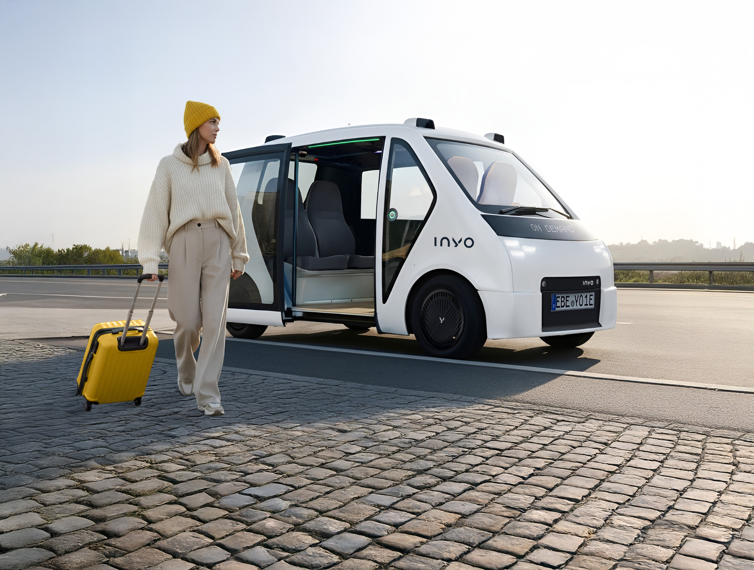 INYO ist Hersteller des autonomen 4-Sitzer-Fahrzeugs INYO-Cab, das für den Erst- und Endstreckenverkehr im öffentlichen Nahverkehr konzipiert ist. 