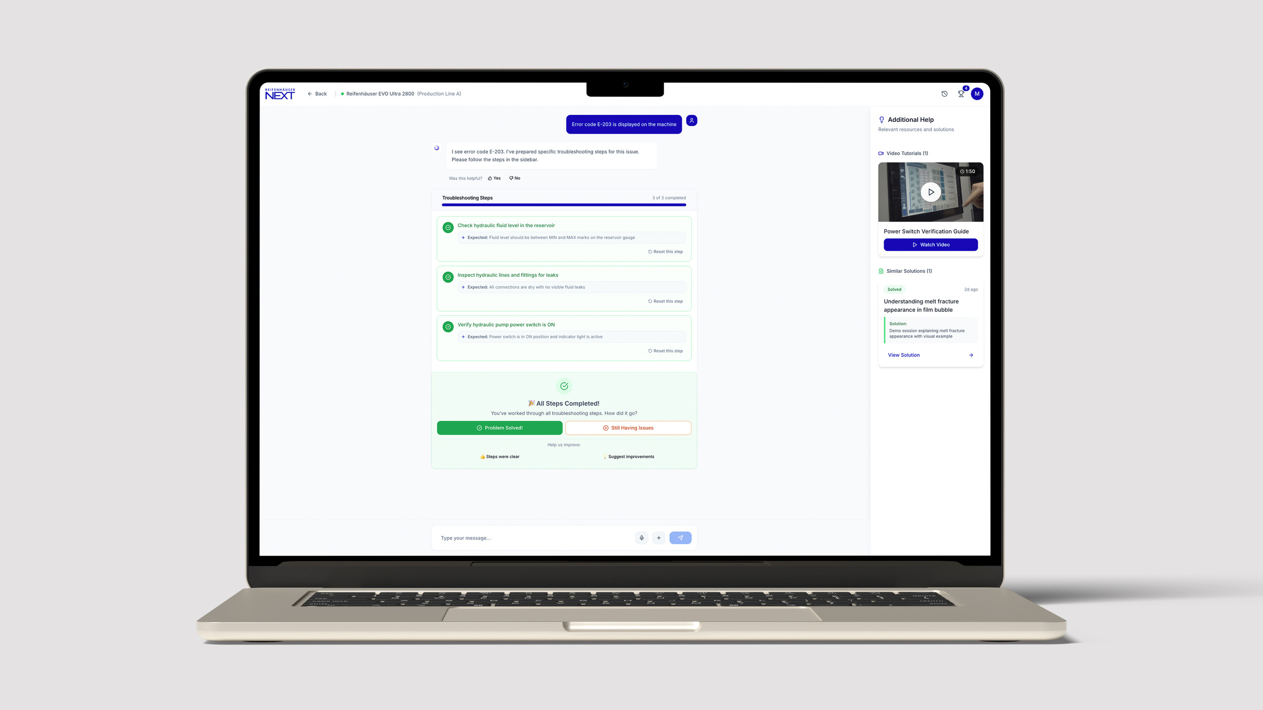 Laptop mit KI-Chatbot
