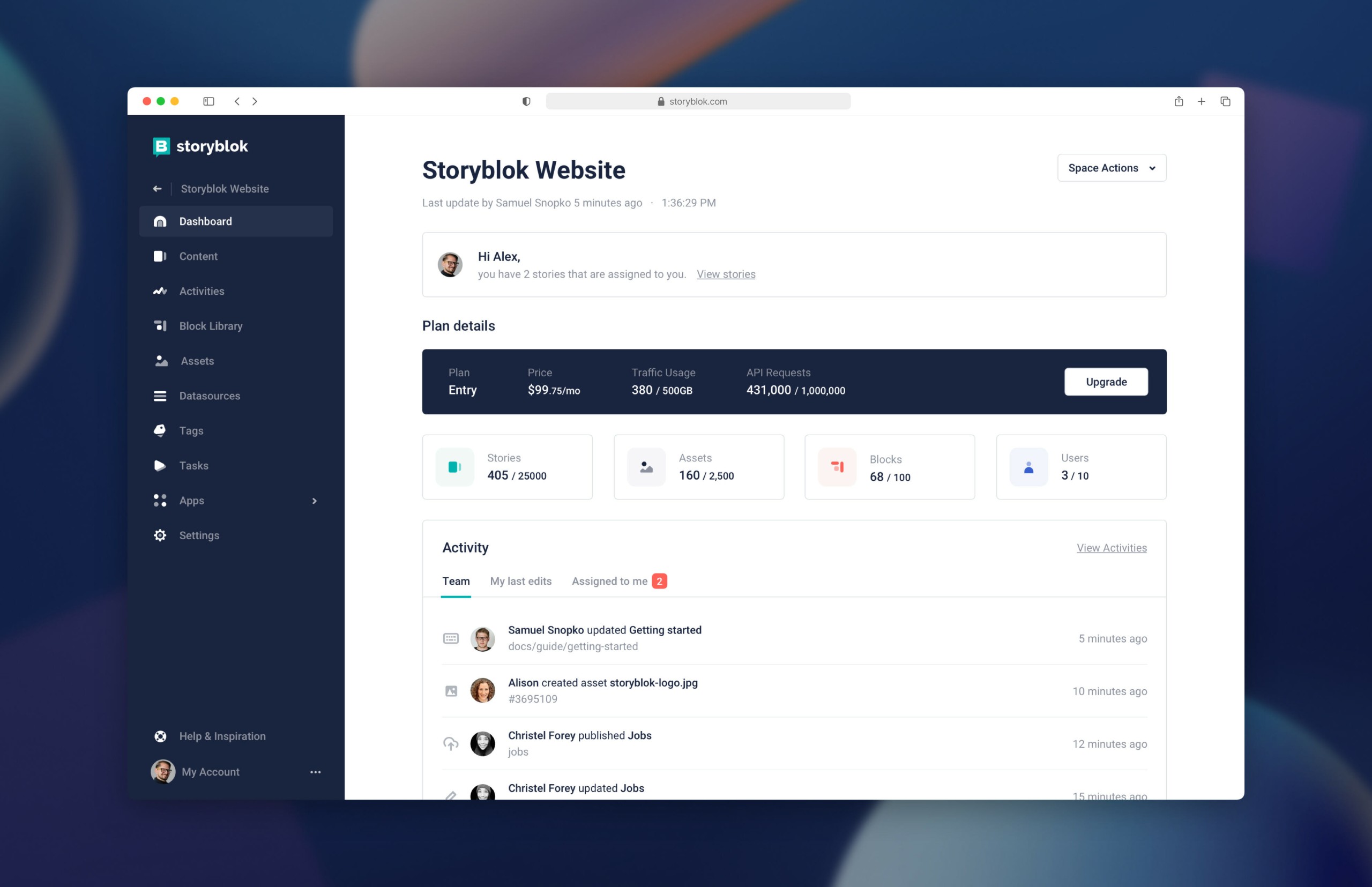 Website-Performance Storyblok