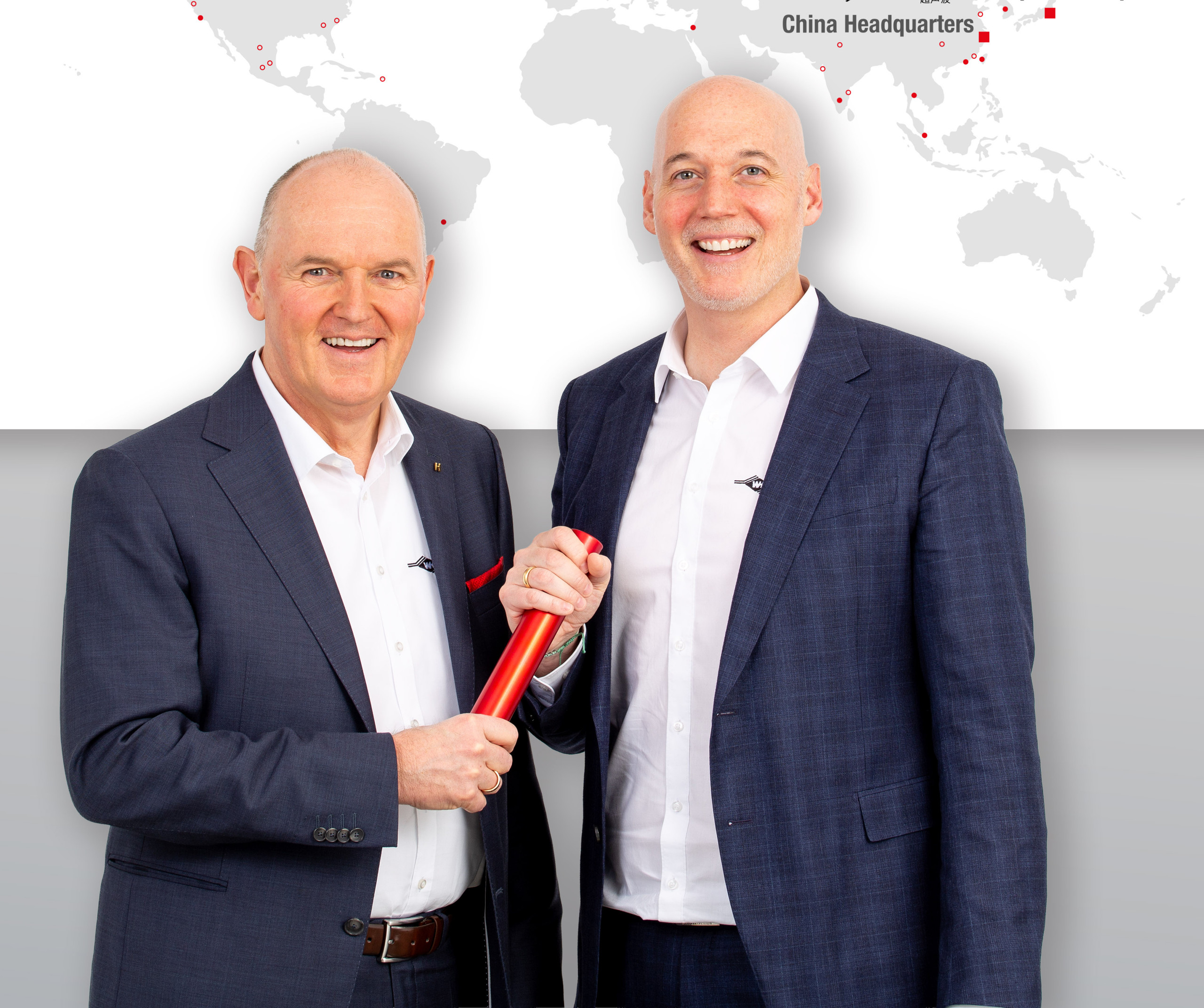 Zum 1. April übergibt Thomas Herrmann (links) den Staffelstab als Vorsitzender der Geschäftsführung von Herrmann Ultraschall an André Deponte (rechts). 